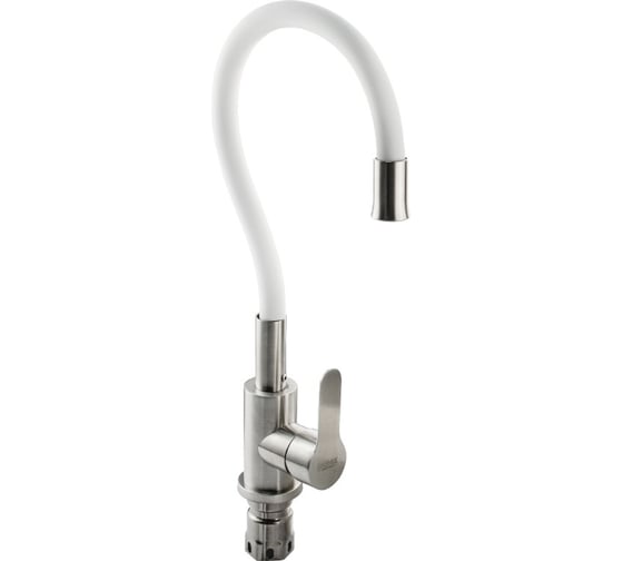 Изображение товара Смеситель для кухни BRIMIX гибкий излив БЕЛЫЙ, из нержавеющей стали марки 304, цвет САТИН 9316