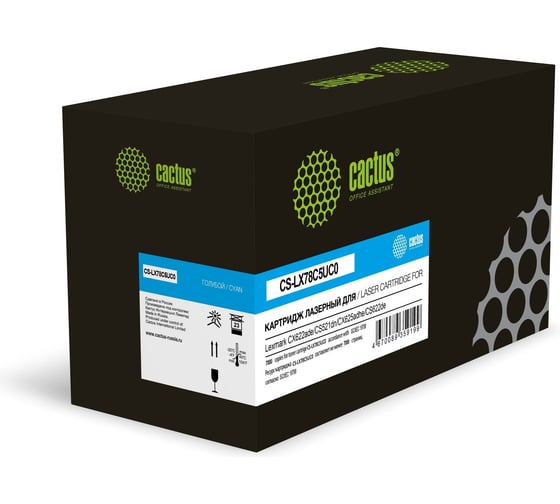 Изображение товара Картридж лазерный Cactus CS-LX78C5UC0 78C5UC0/78C5UCE голубой (7000стр.) для Lexmark CX622ade/CS521d 2145078