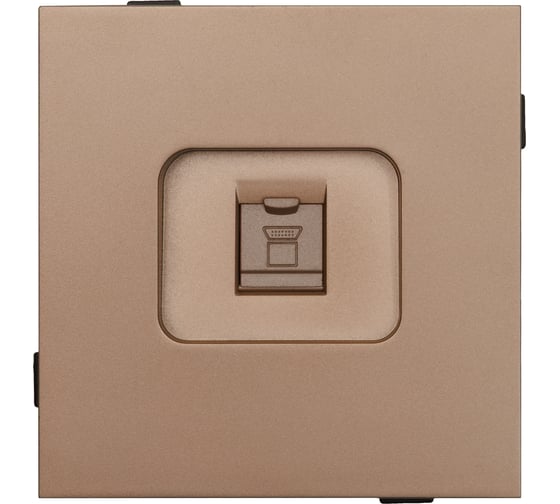 Изображение товара Одноместная компьютерная розетка ALTECH ENCORE 1SPCY cat6 10Gb скрытого монтажа механизм шампань 07362