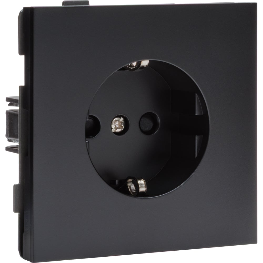 Изображение товара Одноместная силовая розетка ALTECH ENCORE 1S для скрытого монтажа черная