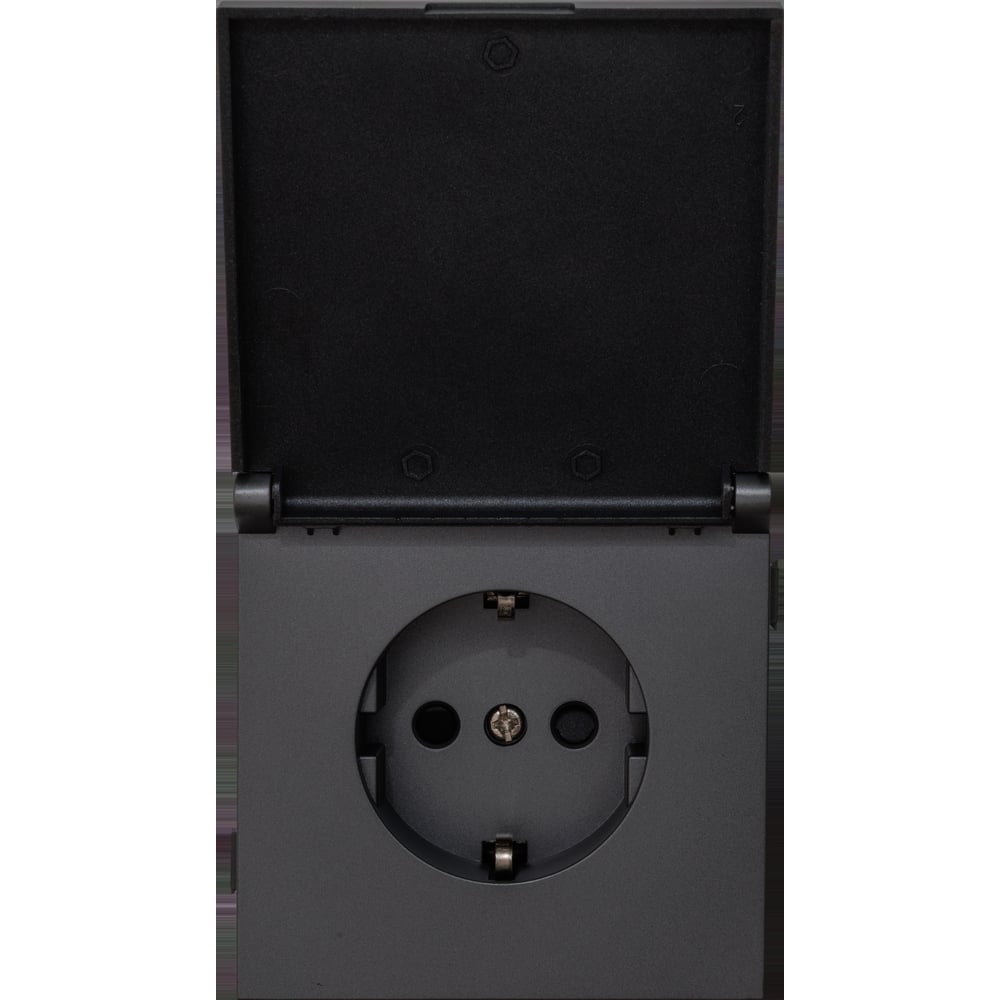 Изображение товара Одноместная силовая розетка ALTECH ENCORE 1SG IP44 скрытого монтажа с крышкой