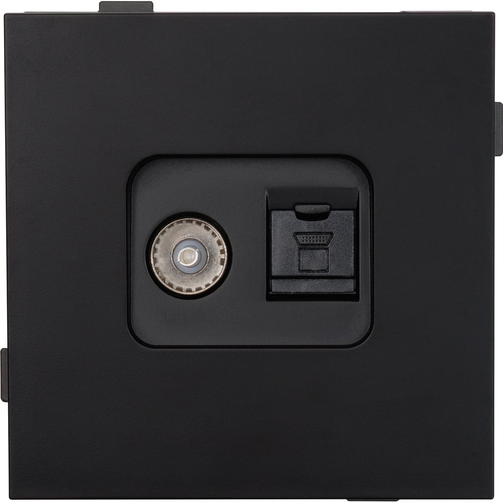 Изображение товара Одноместная TV/компьютерная розетка ALTECH ENCORE 1STVPC черная