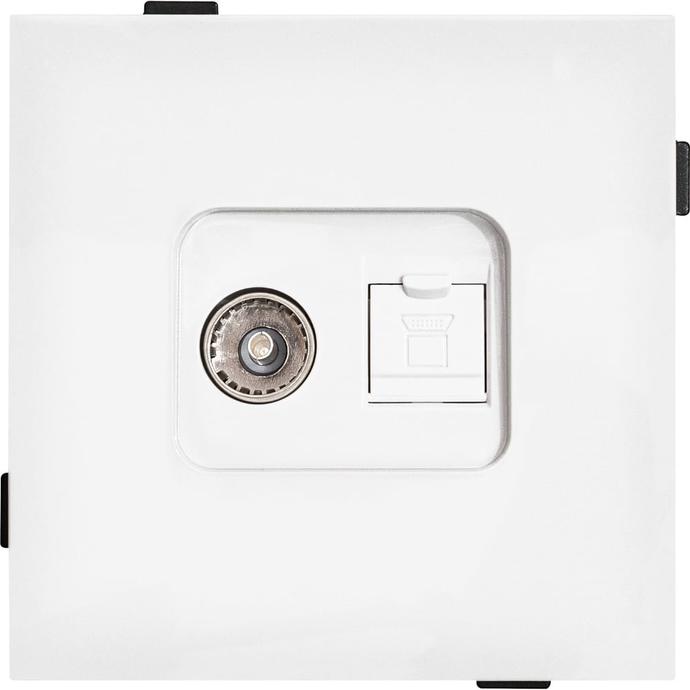 Изображение товара Одноместная скрытая компьютерная и телевизионная розетка ALTECH ENCORE IP20 белая