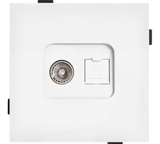 Изображение товара Одноместная TV/компьютерная розетка ALTECH ENCORE 1STVPCW скрытого монтажа белая cat6 10Gb механизм 07349