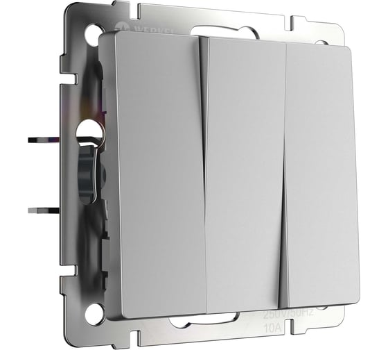 Изображение товара Выключатель трехклавишный Werkel W1130006 серебряный a050876