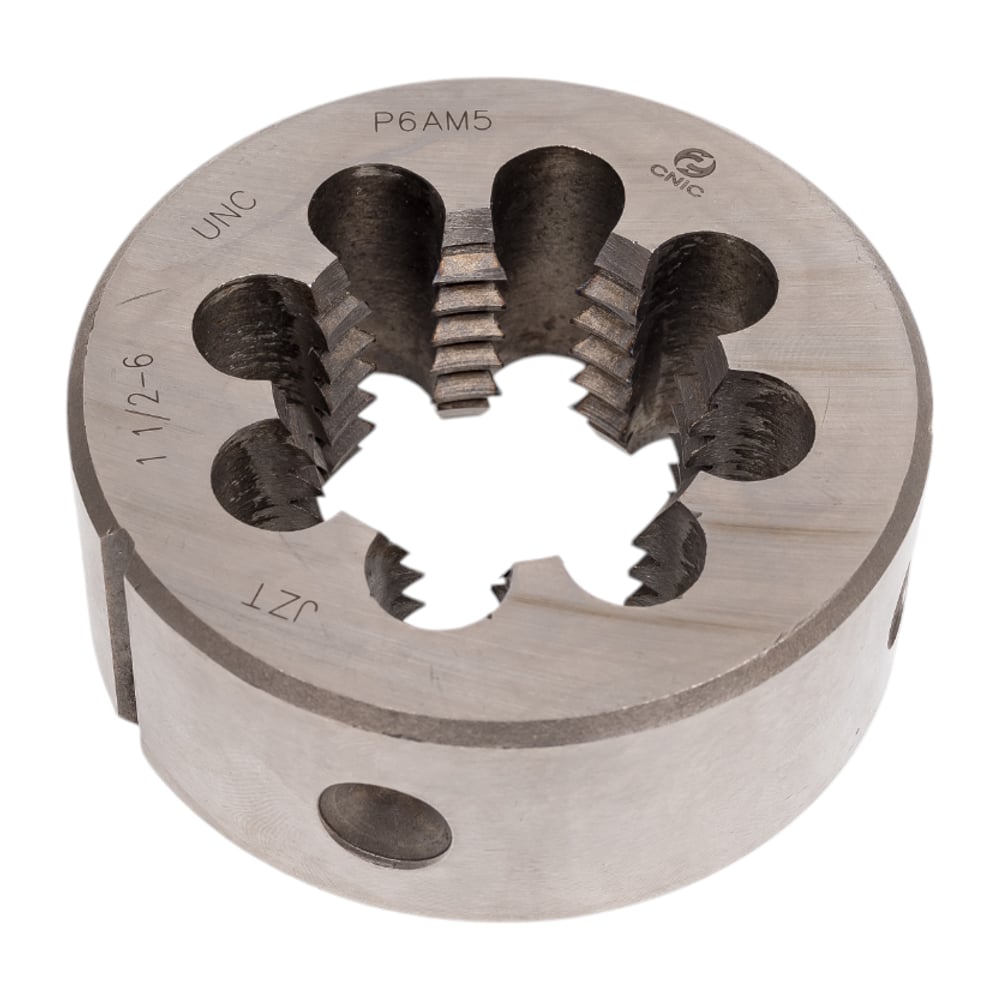 Изображение товара Плашка CNIC дюймовая 1 1/2"- 6 UNC 60гр Р6АМ5 6 ниток/дюйм dнар.75мм 56129