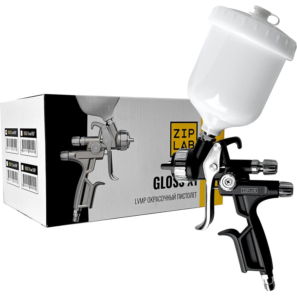 Изображение товара Окрасочный пистолет ZIPLAB GLOSS X1 HVLP дюза 1.3 профессиональный краскораспылитель