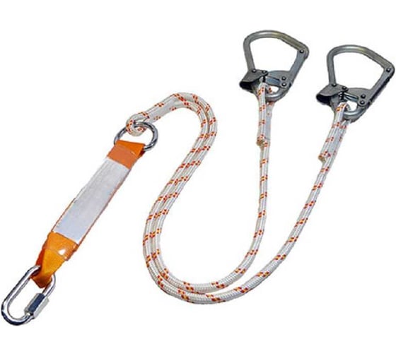 Изображение товара Строп из полиамидного каната двухветвевой с амортизатором аВКд с карабинами ТМ Gigant КР-03;КР-50