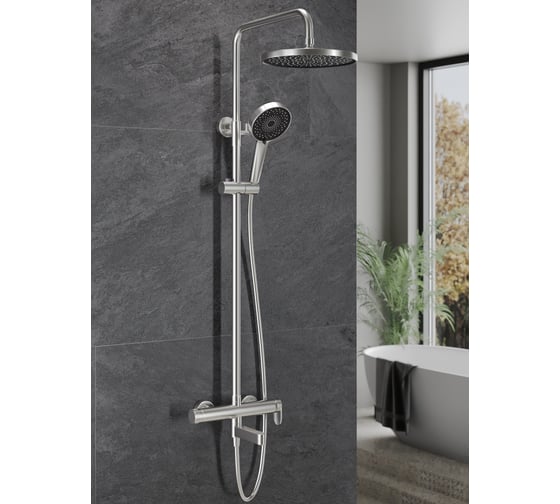 Изображение товара Душевая система с однорычажным смесителем для ванны/душа Agger Sweet сатин матовый A2793322