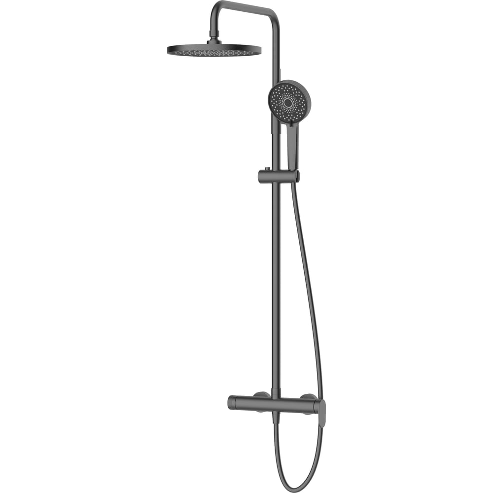 Изображение товара Душевая система Agger Sweet с однорычажным смесителем, оружейная сталь матовая