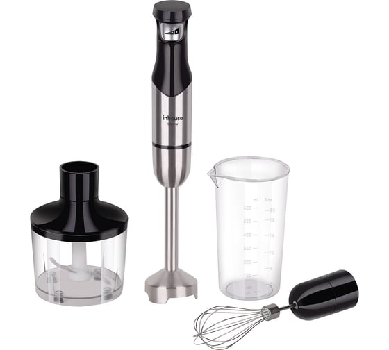 Изображение товара Блендер погружной Inhouse (3в1, 1150Вт, цвет черный) IHB115001BK
