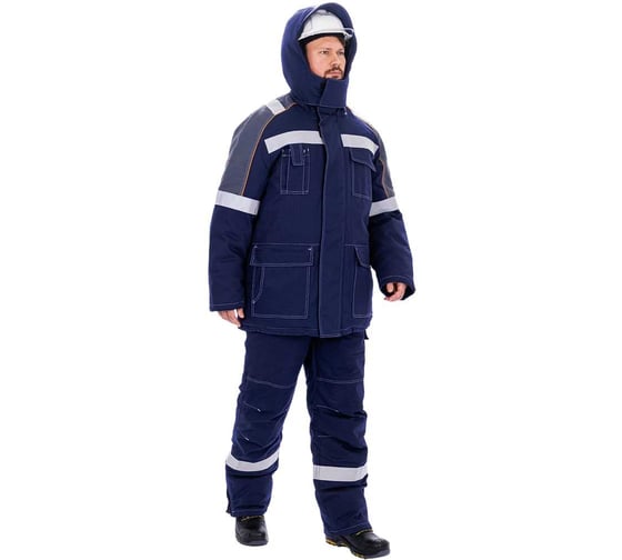 Изображение товара Костюм ГК Спецобъединение МЕГАСТАТОЙЛ зимний, т/синий-серый-оранжевый (128-132, 170-176) Кос 70 Кос 700/128/170