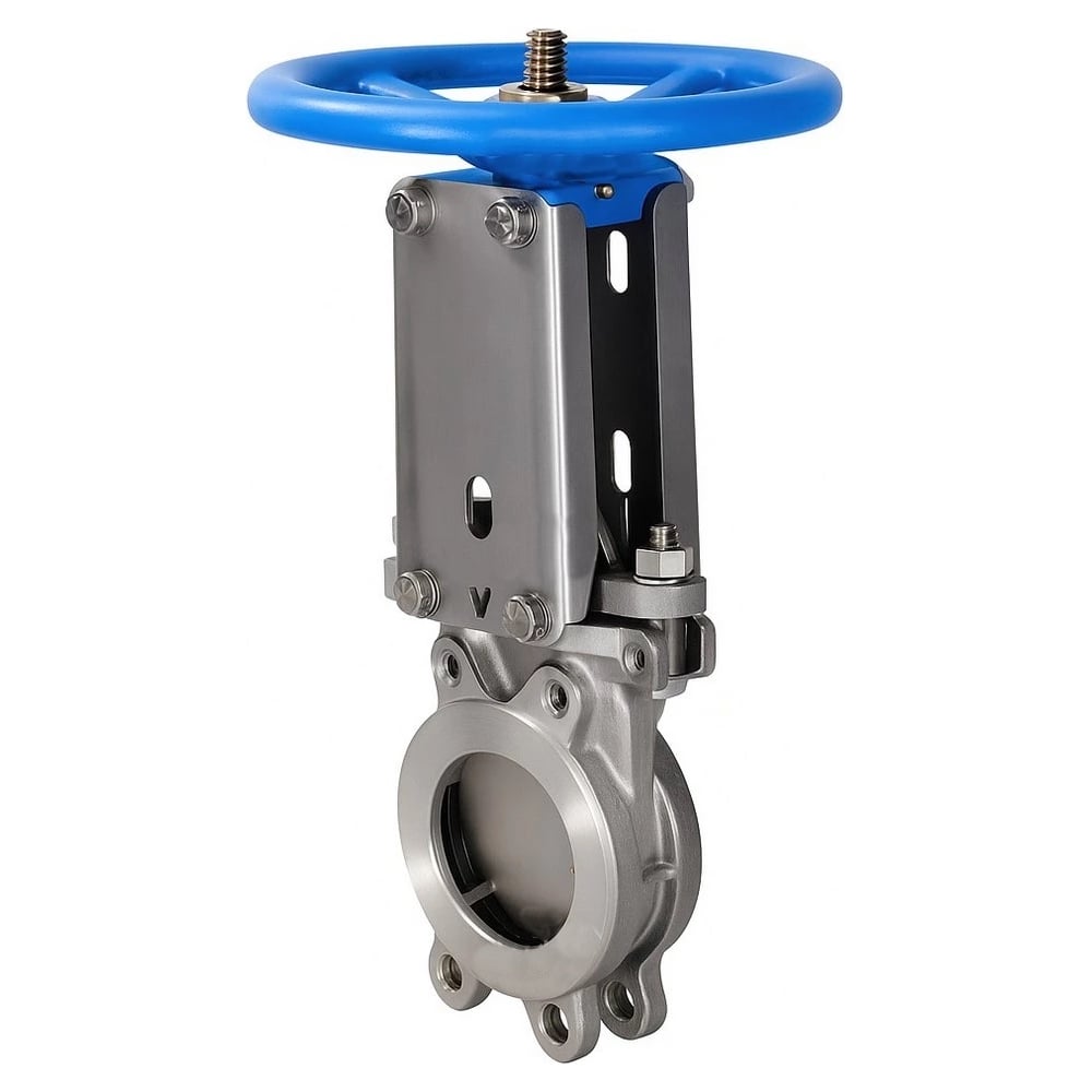 Изображение товара Задвижка шиберная DN.ru 304-304-M-1W-Fb-S Ду150 Ру10 с штурвалом нержавеющая сталь