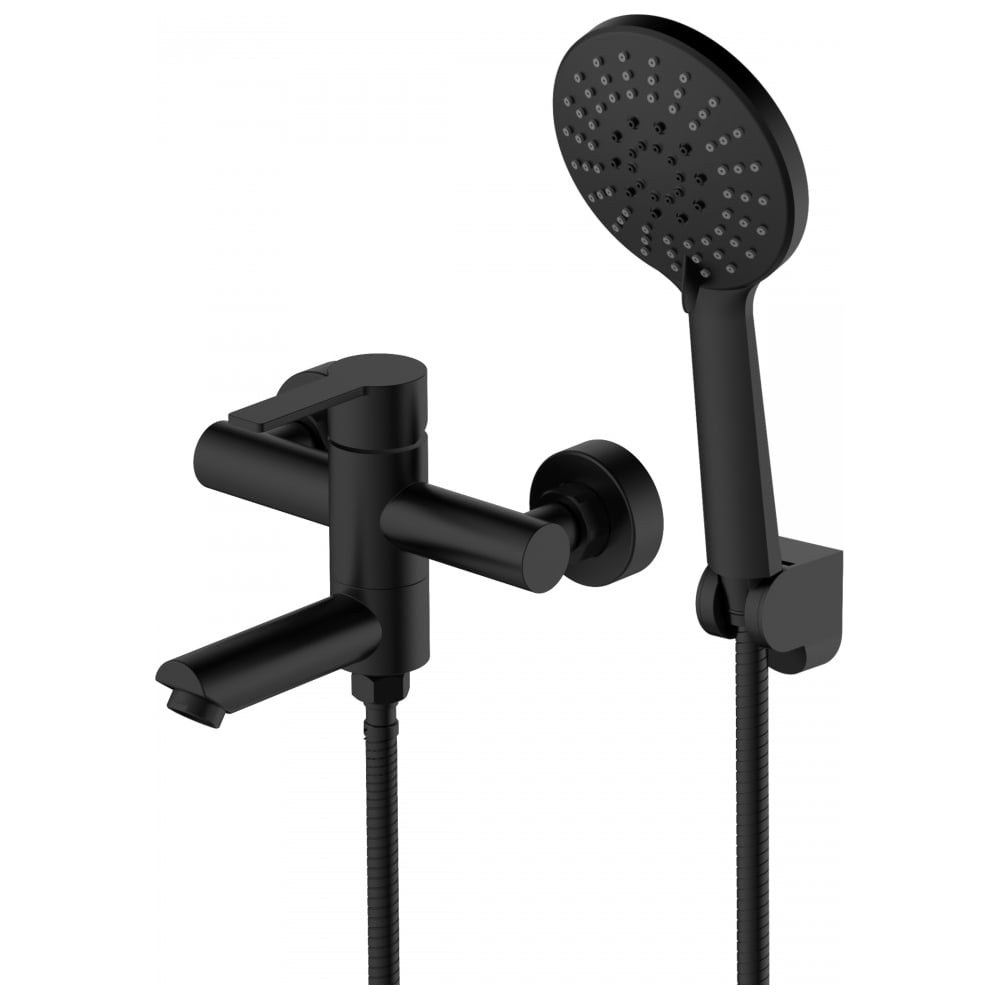 Изображение товара Смеситель для ванны Agger Easy однорычажный с душевым набором  черный матовый