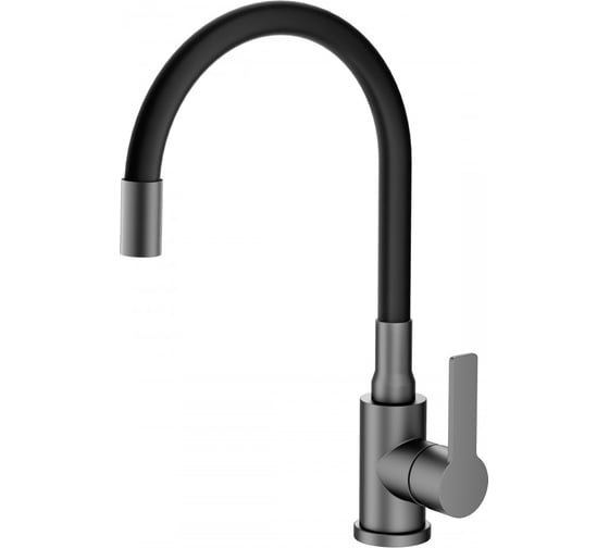 Изображение товара Смеситель для кухни Agger Easy однорычажный с гибким изливом, оружейная сталь матовая A3100555