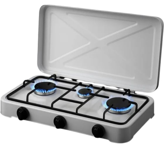 Изображение товара Плита газовая настольная BlackWeld трехконфорочная, белая 150223