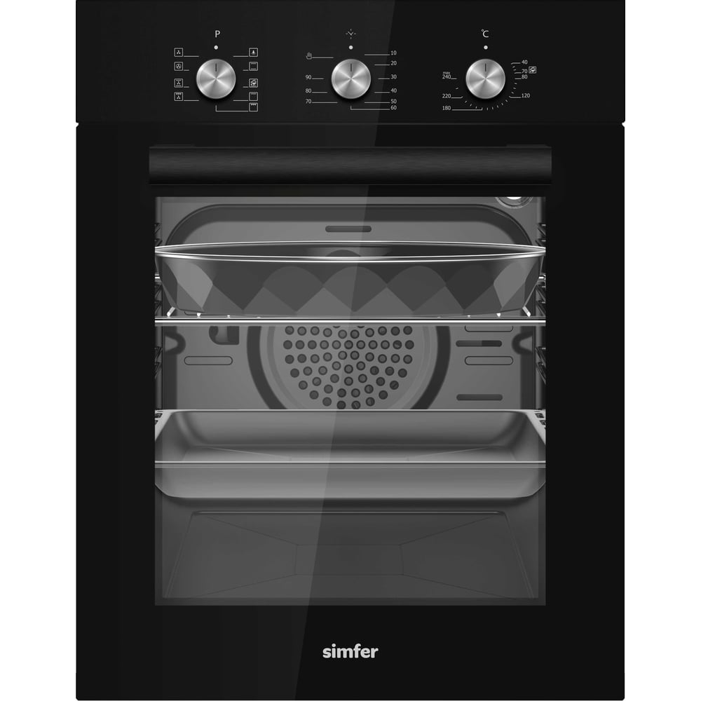 Изображение товара Встраиваемая электрическая духовка Simfer B4ES19125 черная 49 л механика