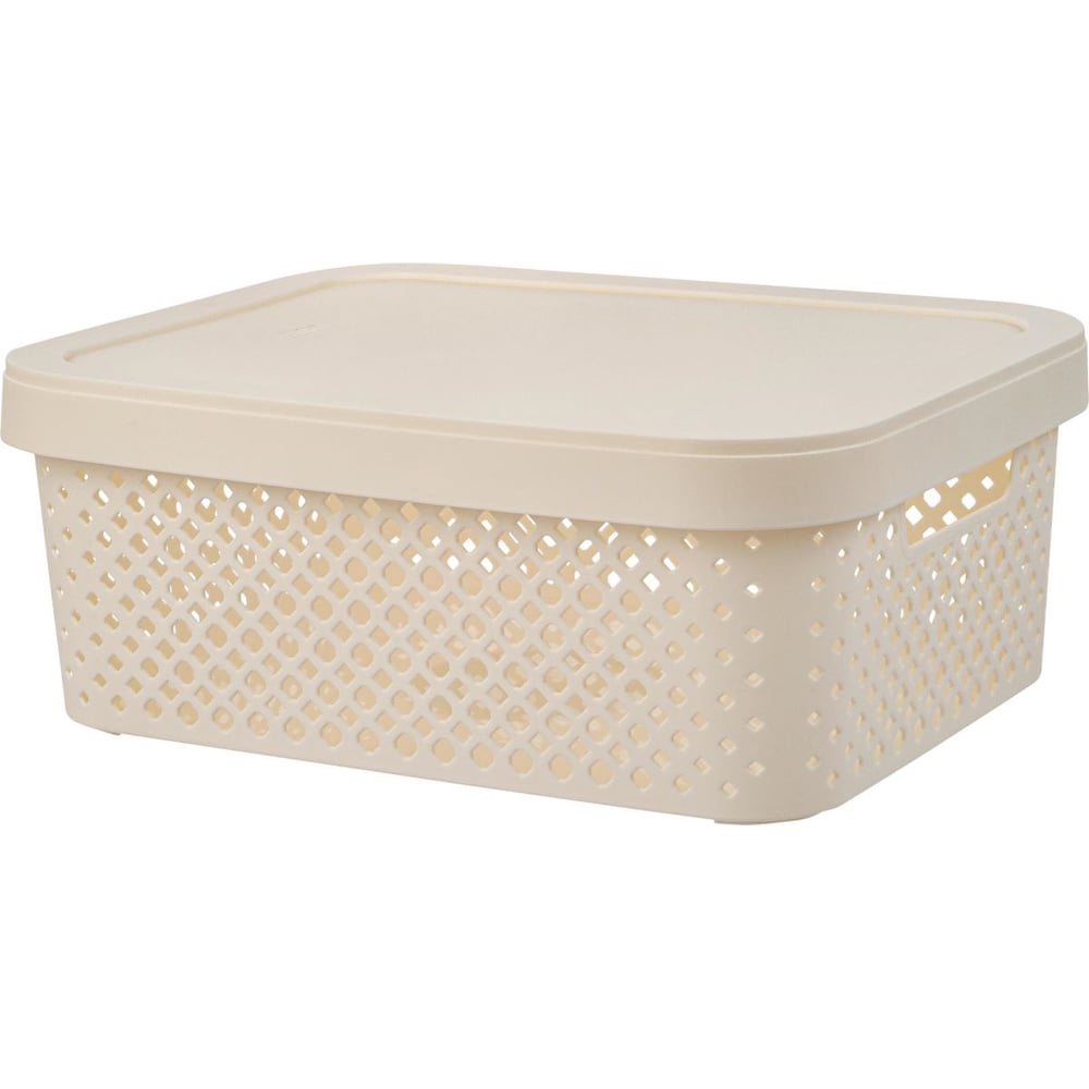 Изображение товара Корзина Plast Team Stockholm с крышкой, 36 x 27,5 x 13,9 см