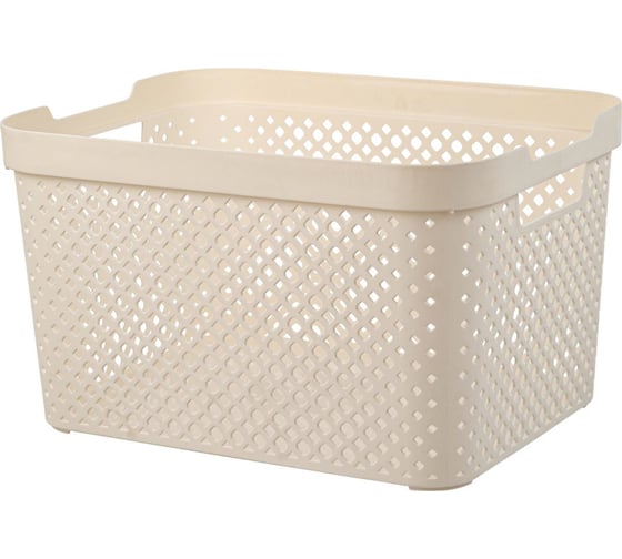 Изображение товара Корзина Plast Team Stockholm, 36 x 27,5 x 20,5 см, молочный туман 280162