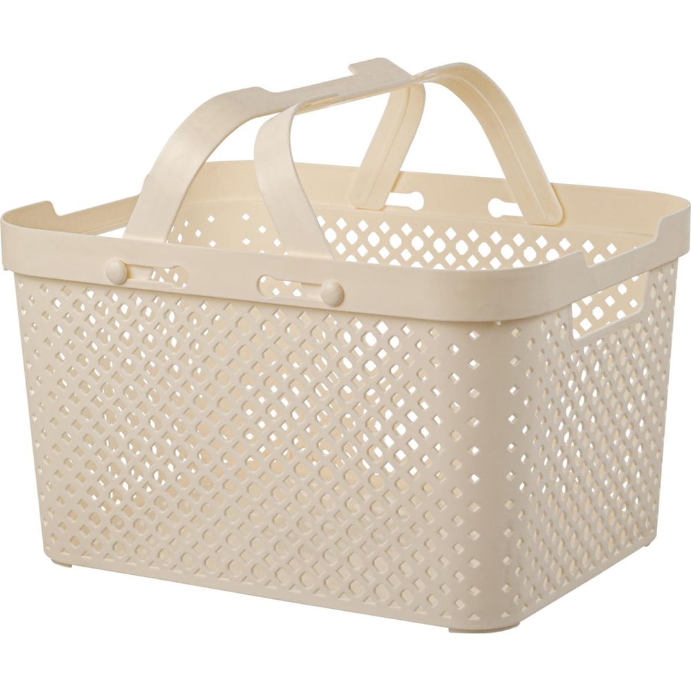 Изображение товара Корзина Plast Team Stockholm с ручками 35х27х20,3 см молочный туман