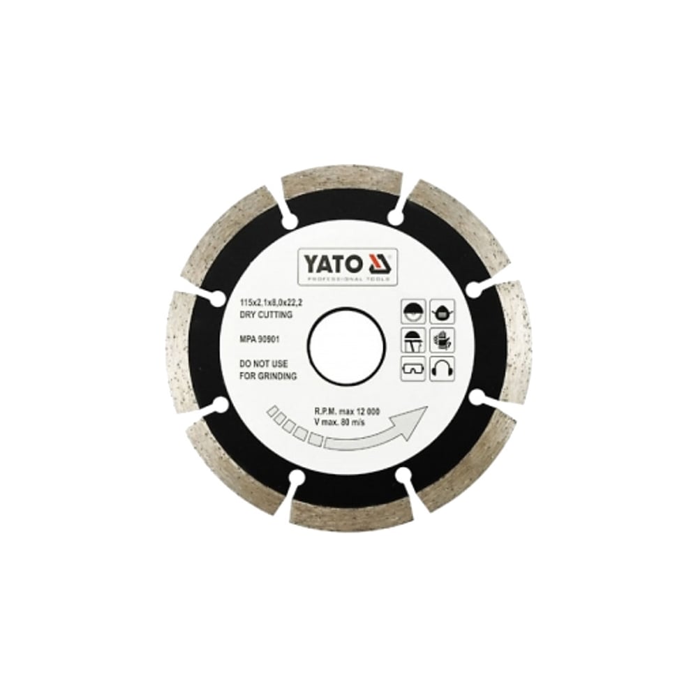 Изображение товара Отрезной алмазный диск YATO 115мм сегментированный для сухой резки