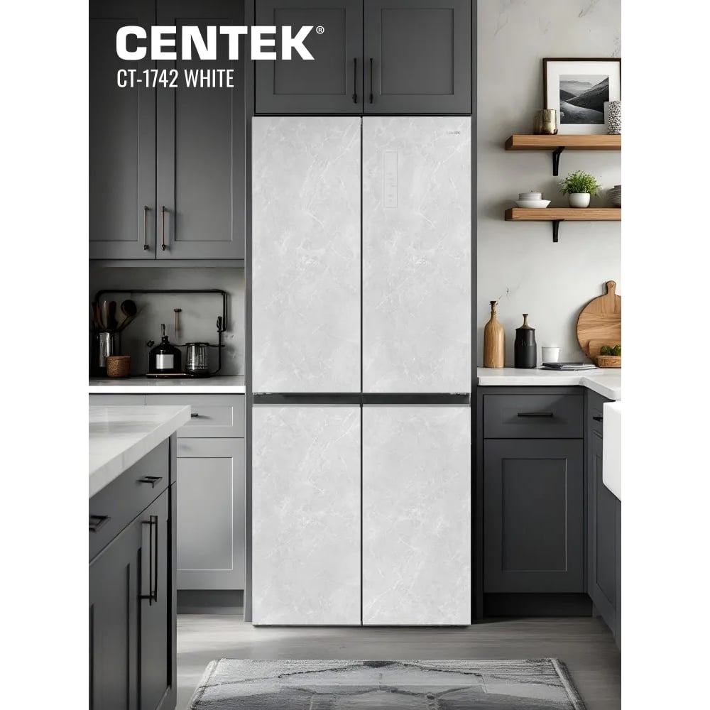 Изображение товара Холодильник Centek 415л 4 двери White Stone модель CT-1742