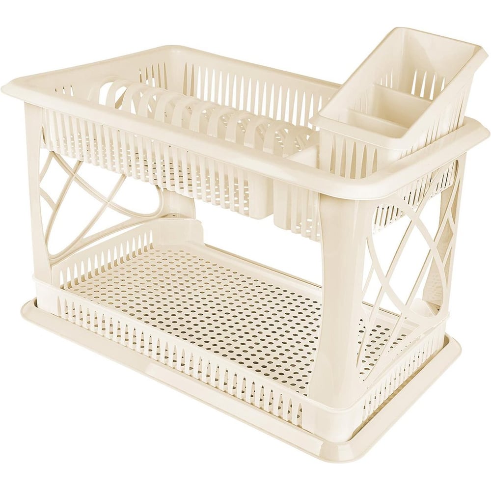 Изображение товара Двухъярусная сушилка для посуды PLAST TEAM 49x17,5x32,5 см молочный туман