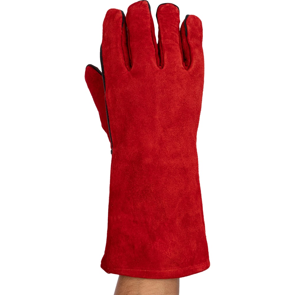 Изображение товара Краги защитные спилковые красные ТРЕК 10 размер, 12 пар