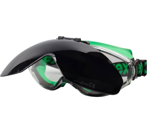 Изображение товара Ультрасоник Uvex Очки откид. линза, оправа: черно-зеленая, линза: Инфрадур (серая 5) 9302045