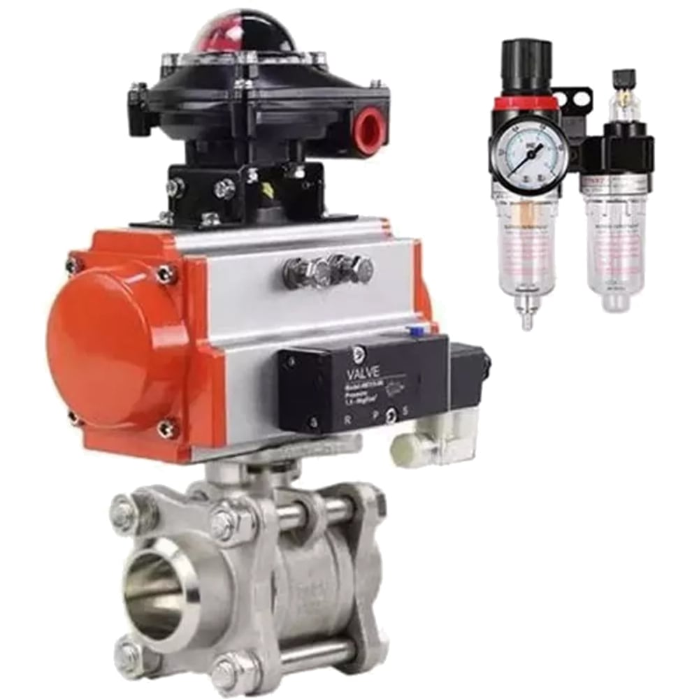 Изображение товара Кран шаровой КШПП DN40 Ру40 двухходовой нержавеющая сталь профессиональный