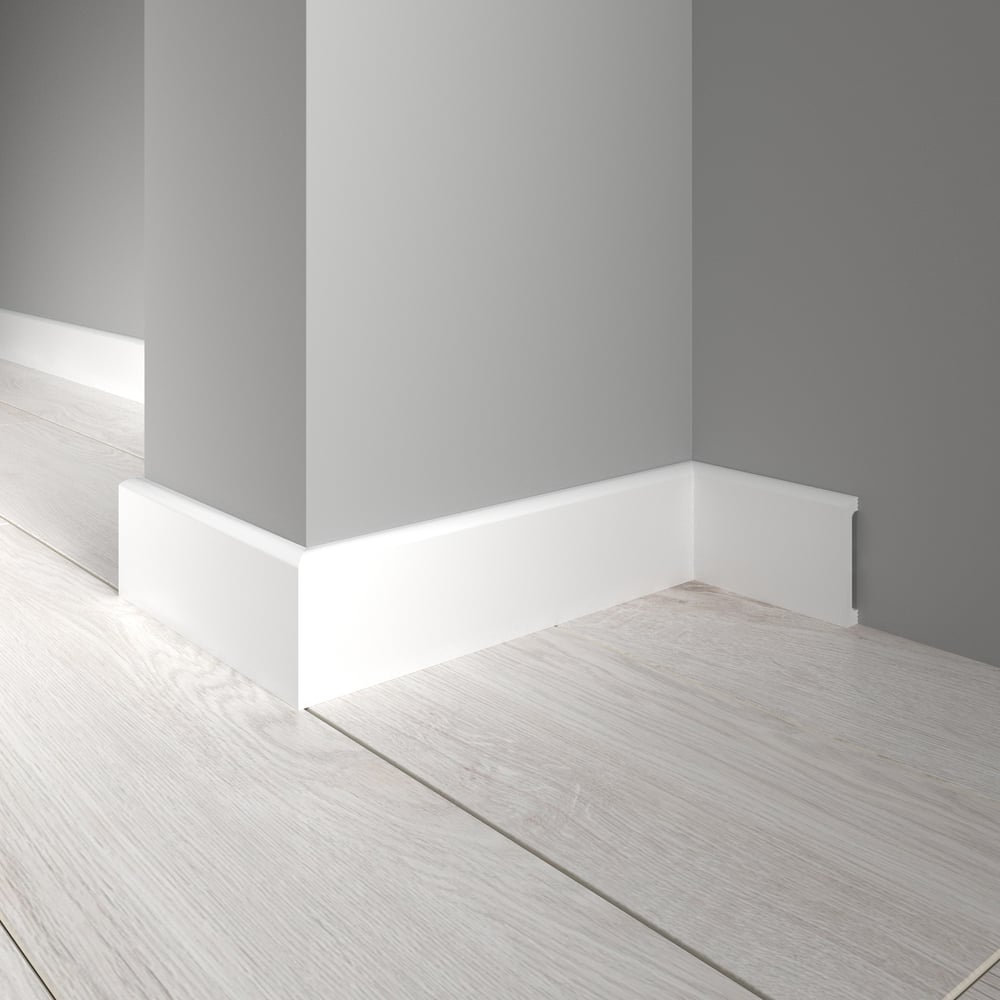 Изображение товара Плинтус Decor-Dizayn 80х13x2400мм 706-115 Белый Влагостойкий