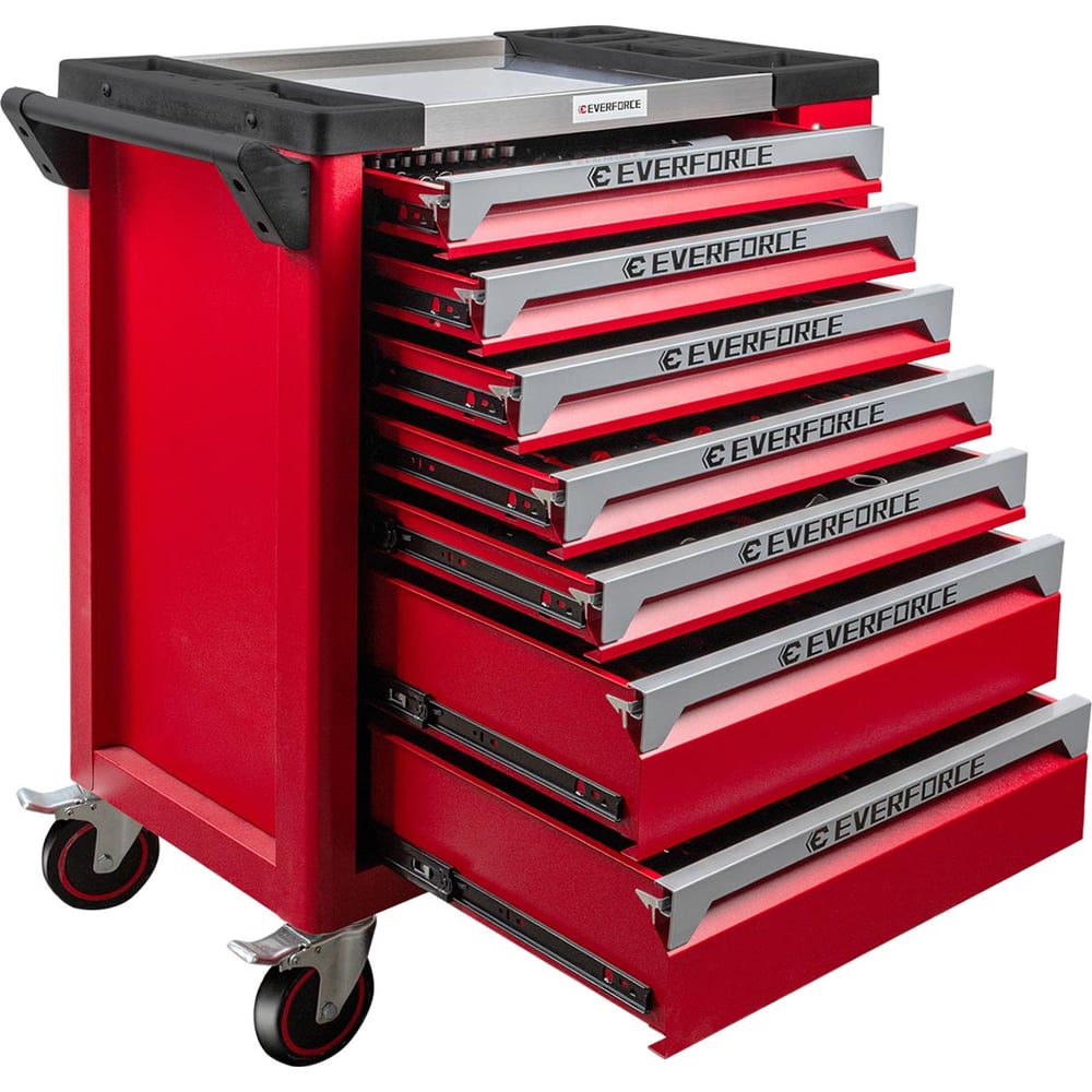 Изображение товара Набор ручных инструментов в стальной тележке EVERFORCE 250 предметов EF-55307