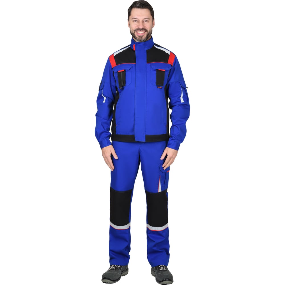 Изображение товара Костюм Сириус мужской зимний куртка и полукомбинезон ваcильковый красный черный