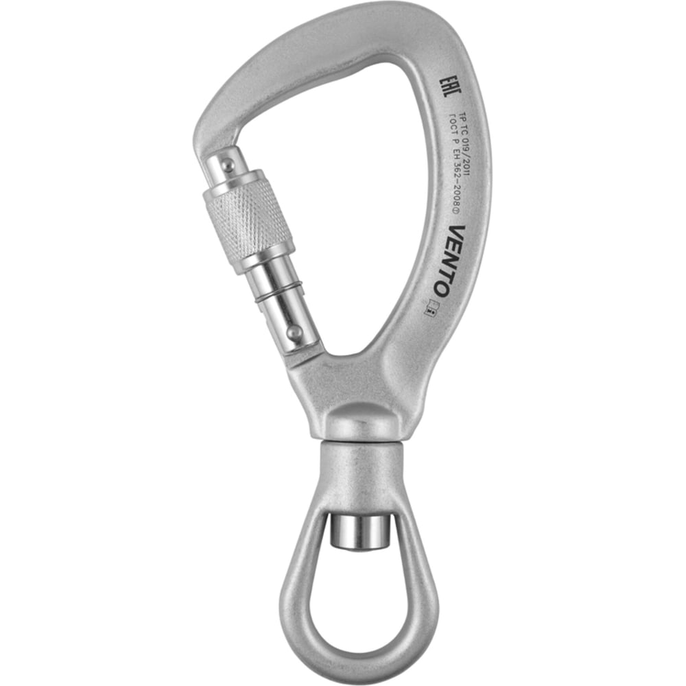 Изображение товара Стальной карабин VENTO с вертлюгом муфтой VPRO 0056 35кН 183мм