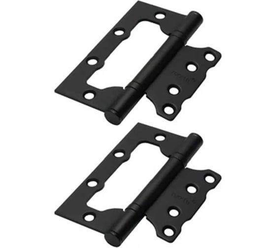 Изображение товара Комплект Rucetti RFH-100*75*2,5 BL TEC, петля стальная без врезки, черный, 2шт 9016041