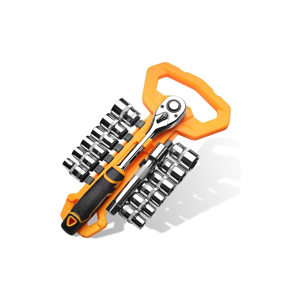 Изображение товара Трещотка DINGQI 1/2, 72 зуба, с набором головок 8-32 мм, профессиональный инструмент