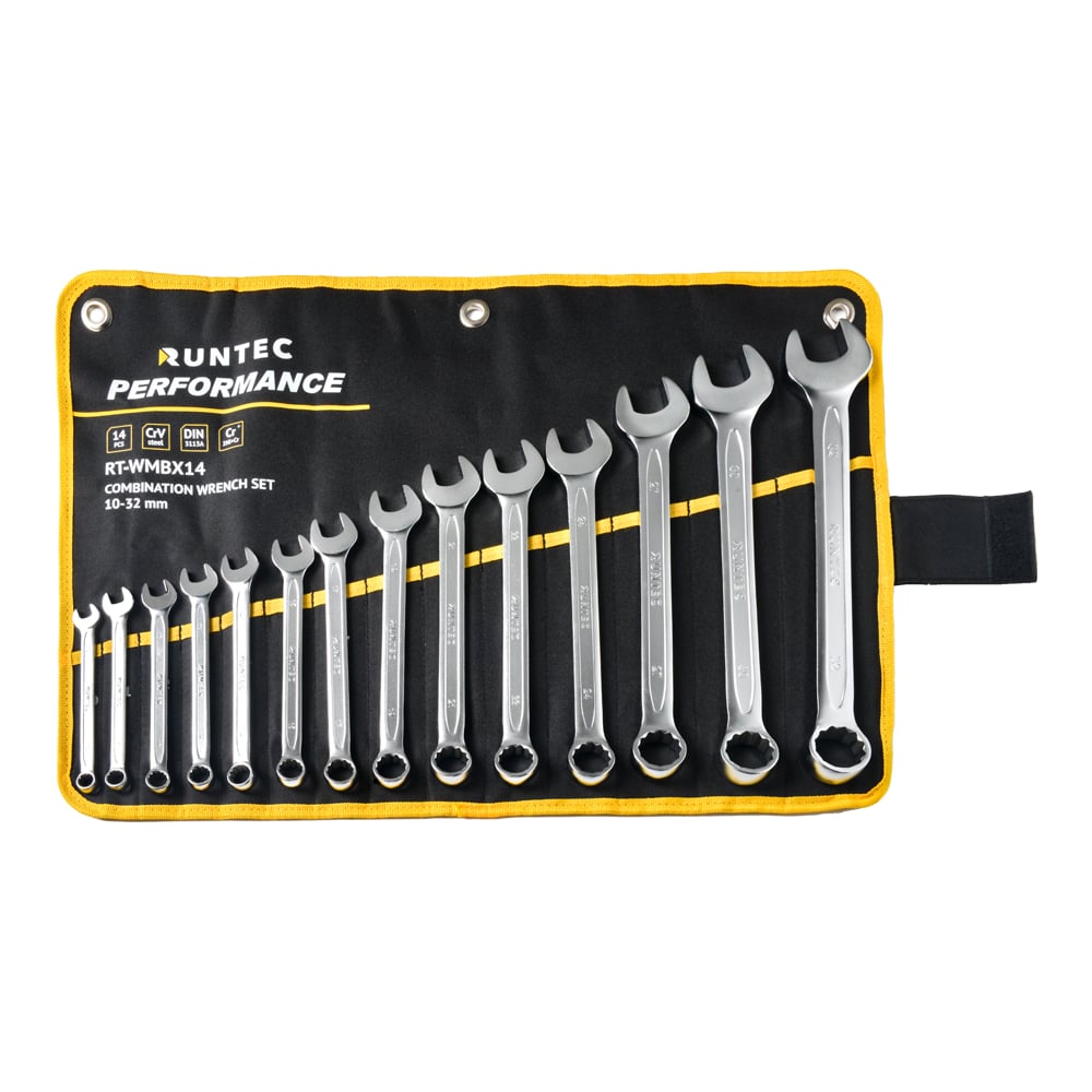 Изображение товара Набор ключей комбинированных RUNTEC CrV 10-32 мм 14 предметов в сумке RT-WMBX14