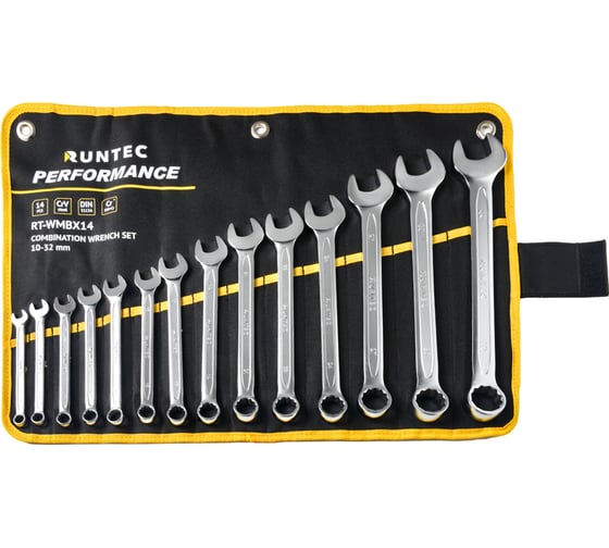 Изображение товара Набор ключей комбинированных RUNTEC CrV 10-32 мм в сумке, 14 предметов RT-WMBX14