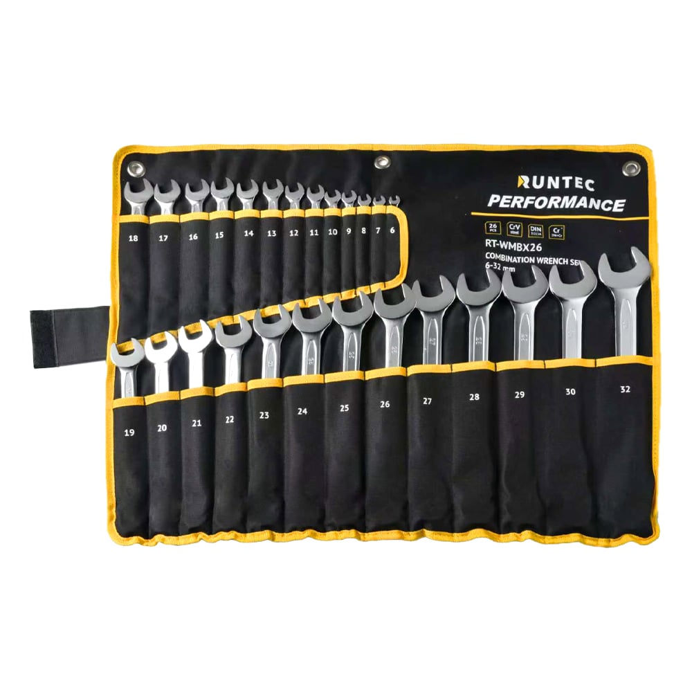 Изображение товара Набор ключей комбинированных RUNTEC CrV 6-32 мм 26 предметов