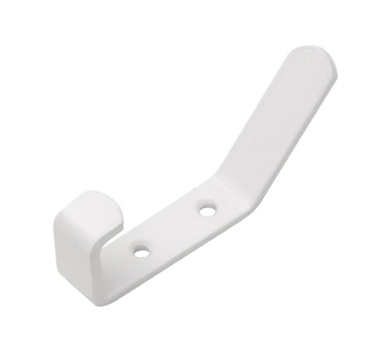 Изображение товара Крючок-вешалка усиленный 2-х рожковый мод.2 (толщ. 4 мм) белый (комп. 50 шт)