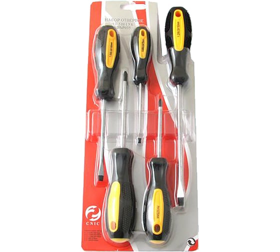 Изображение товара Набор отверток CNIC 5шт 3 шлиц., 2 крест. с магн. наконечником ре KDNP035 29917