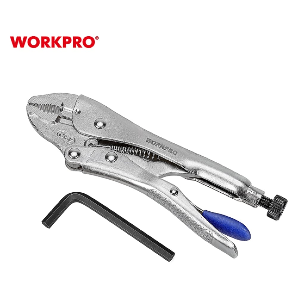 Изображение товара Клещи зажимные Workpro PRO CR-V 130мм изогнутые губки для профессионалов