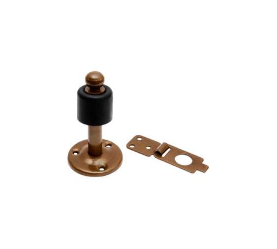 Изображение товара Стопор дверной с фиксатором DOMART 50 мм коричневый металлик 4660046008475