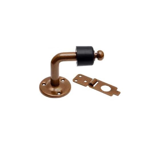 Изображение товара Стопор дверной с фиксатором DOMART 60x50 мм коричневый металлик 4660046008727