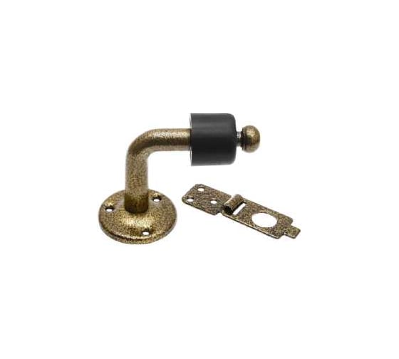 Изображение товара Стопор дверной с фиксатором DOMART 60x50 мм бронза антик 4660046008710