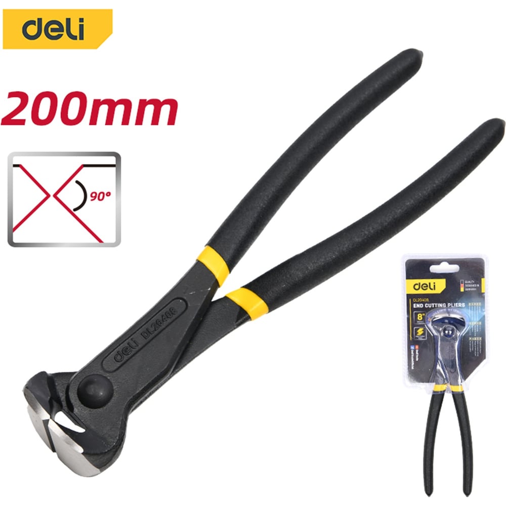 Изображение товара Кусачки торцовые DELI 200мм DL20408 с противоскользящей рукоятью