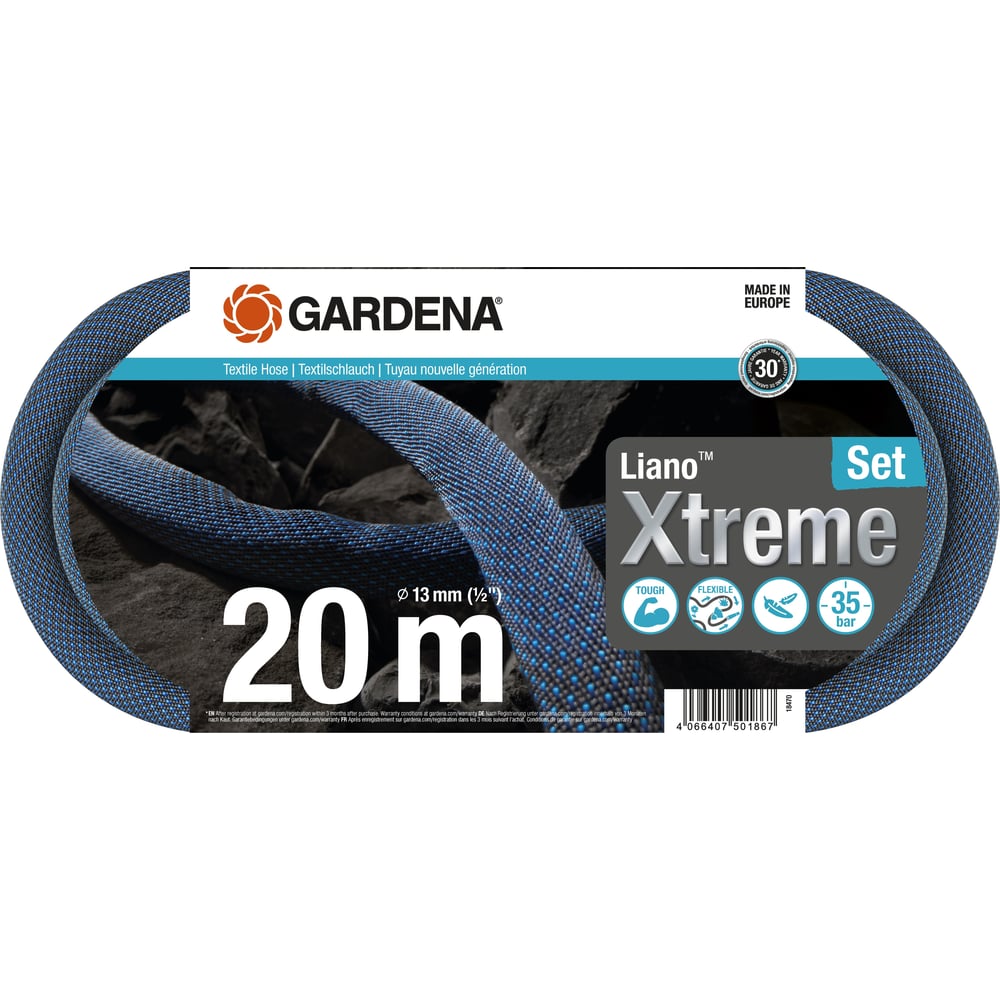 Изображение товара Шланг Gardena Liano Xtreme 20 м с комплектом для полива