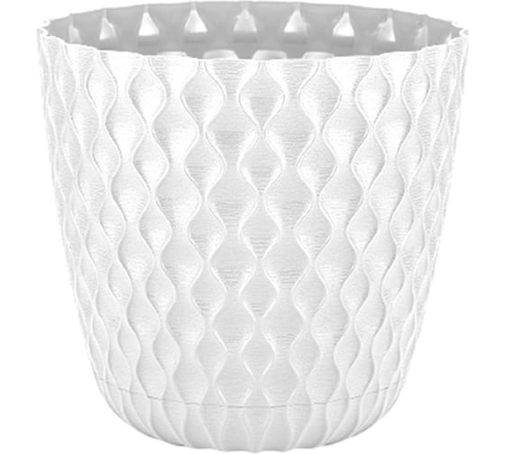 Изображение товара Горшок для цветов Ingreen Wave, с поддоном, 10 л, белоснежный жасмин 272768