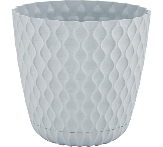 Изображение товара Горшок для цветов Ingreen Wave, с поддоном, 10 л, утренний туман 272763