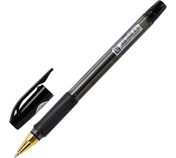 Изображение товара Ручка шариковая BRAUBERG BP-GT GLD BLACK, черная, корпус тонированный, пишущий узел 0,7 мм, 12 шт., 144507